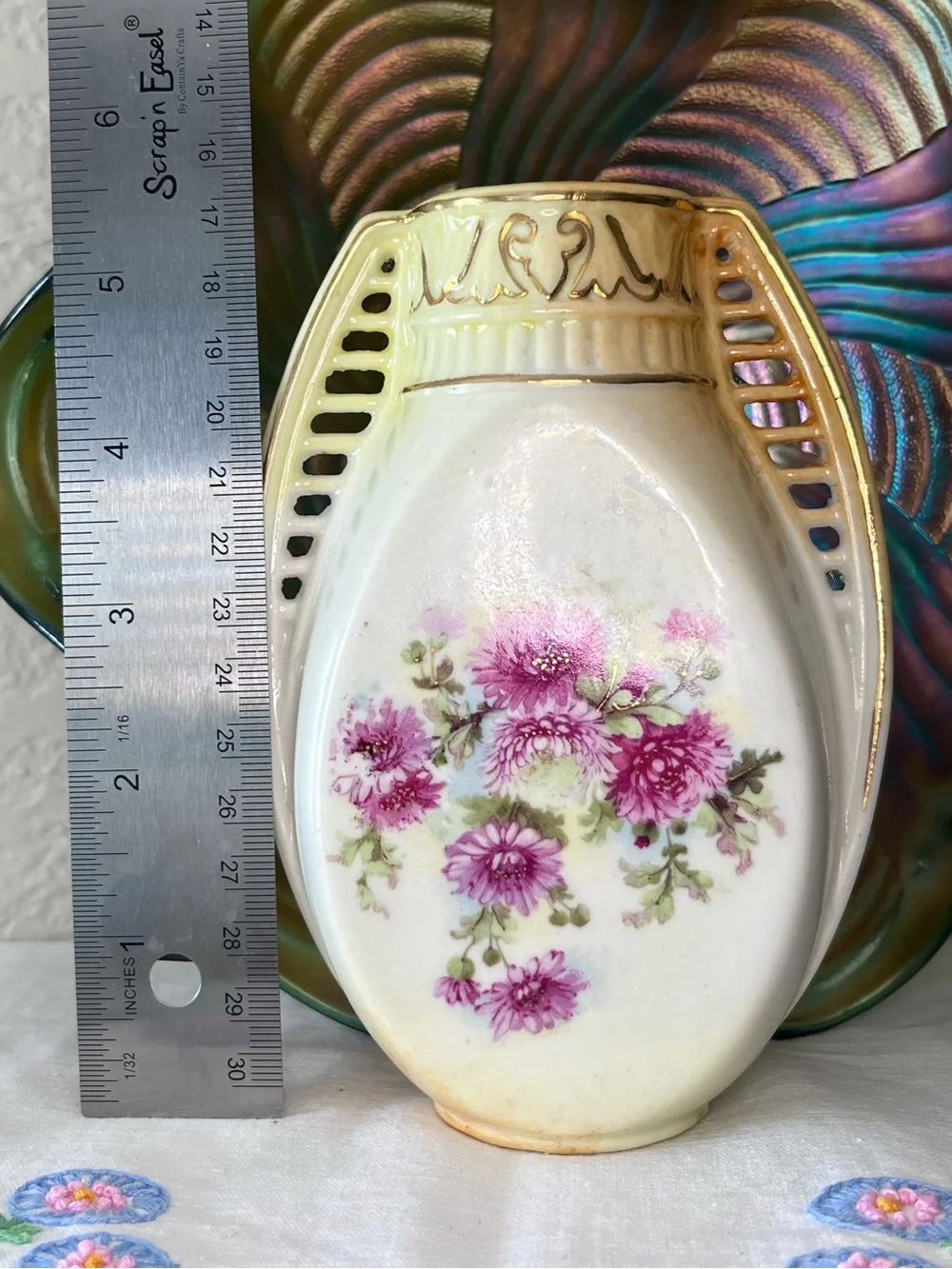 Antique, Early 20th Century Austrian Art Nouveau Floral Filigree Vase